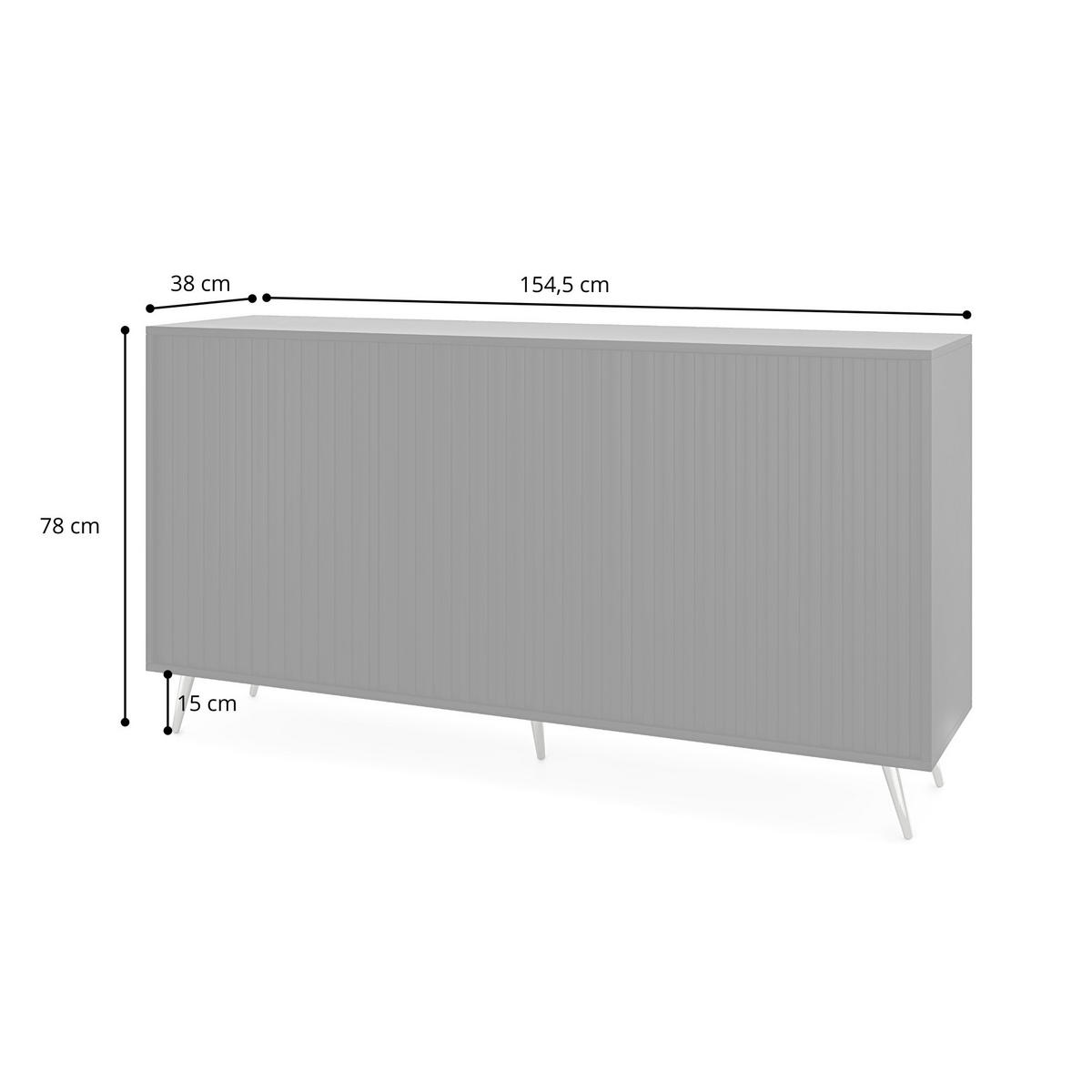 SIDEBOARD Bello Schwarz Eiche 154 cm - Schwarz, Holzwerkstoff (154/78/38cm) - Selsey