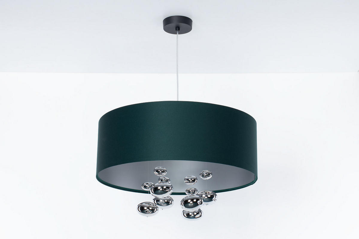 HÄNGELEUCHTE Grün 40/96 cm - Silberfarben/Grün, Kunststoff (40/1/96cm) - ONZENO