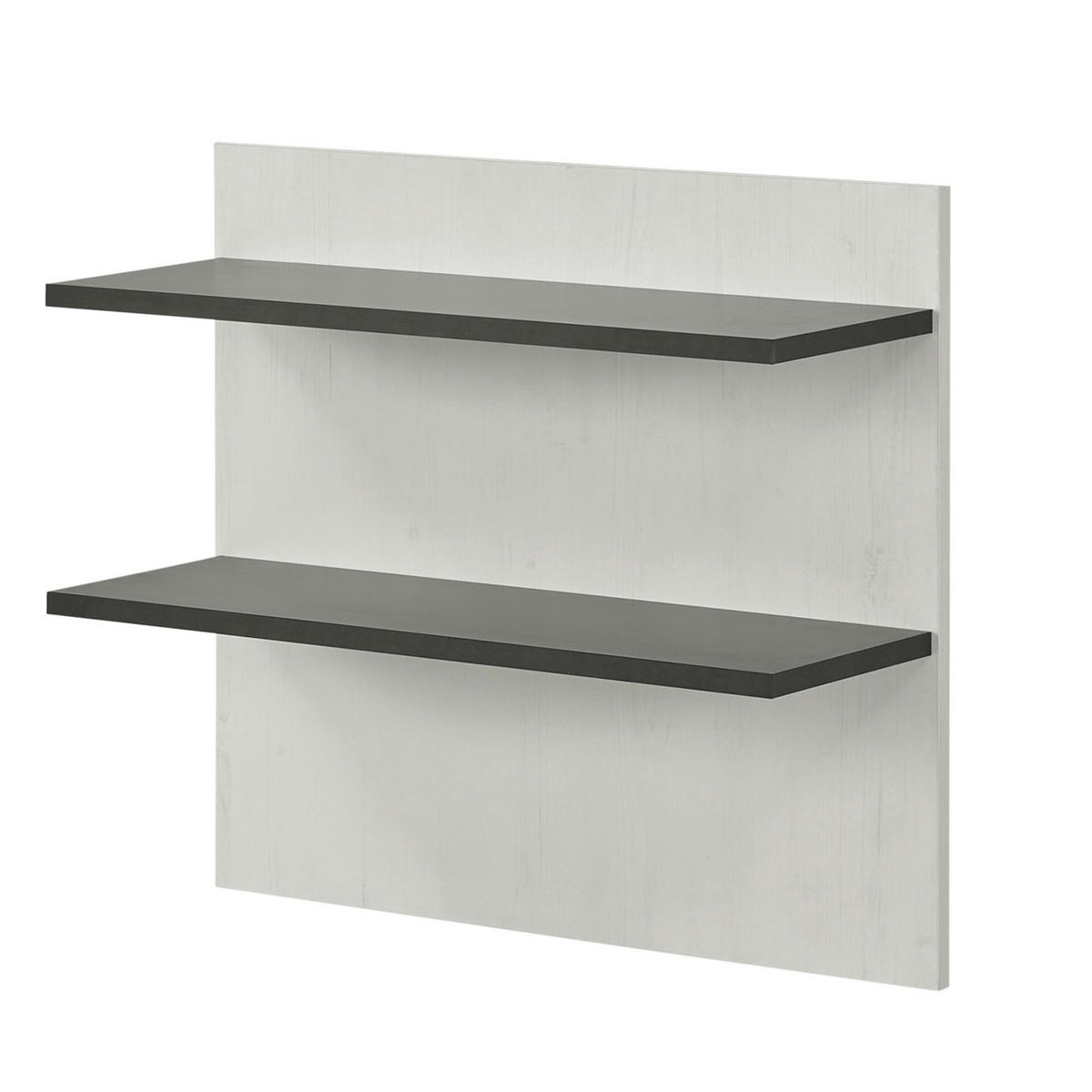 WANDPANEEL weiß Pinie, anthrazit Landhaus, Wandboard 60 x 54 cm - Anthrazit/Weiß, Holzwerkstoff (60/54/22cm) - Furn.Design