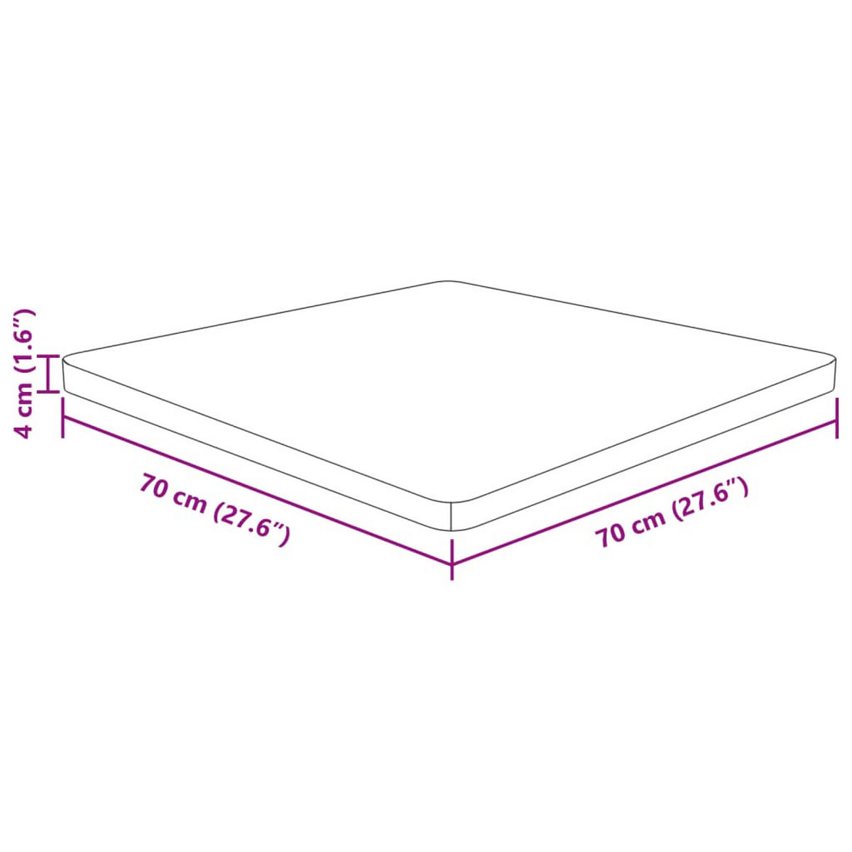 TISCHPLATTE Quadratisch Hellbraun 70/70/4Cm Behandelte Eiche - Braun, Holz (70/70/4cm) - vidaXL