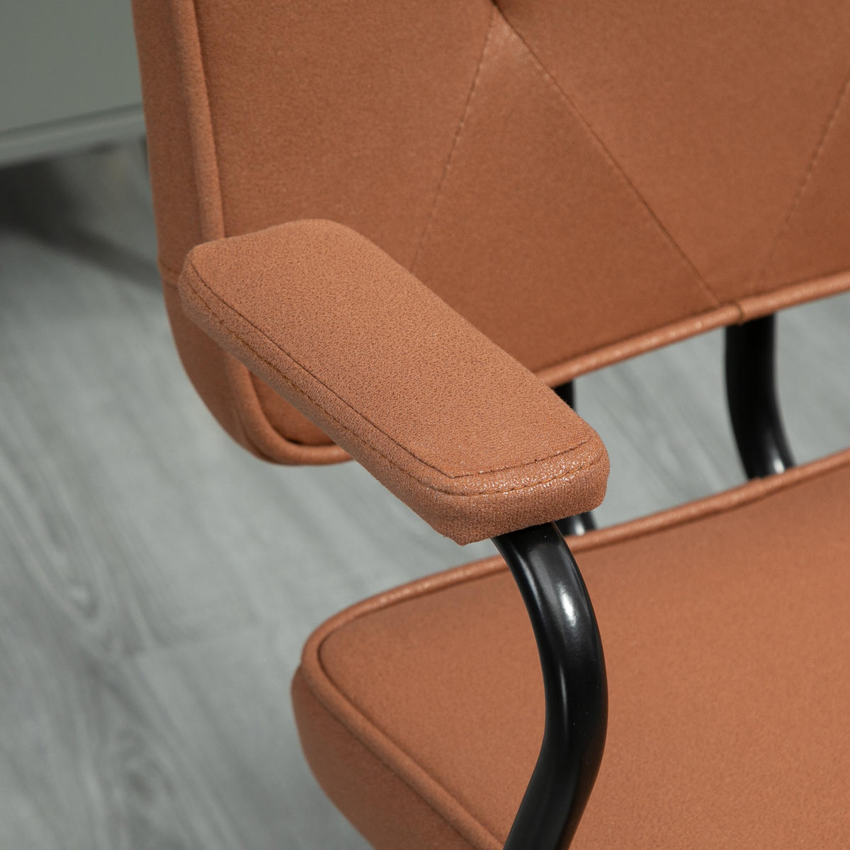 BÜROSTUHL mit Rollen, Drehstuhl, Braun - Braun, Metall (58/91/61cm) - Vinsetto
