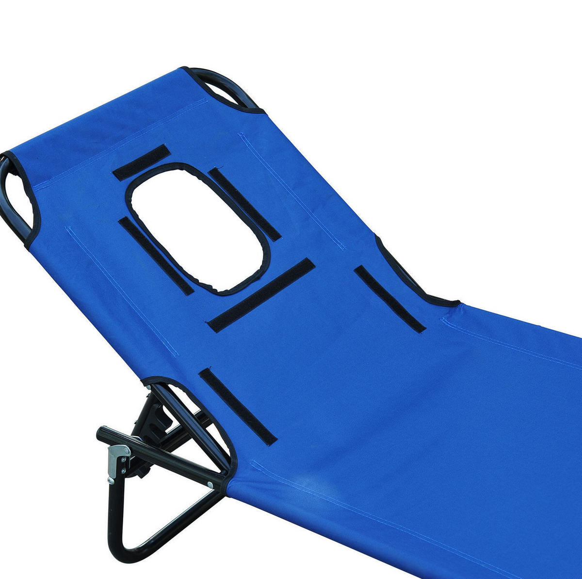 SONNENLIEGE aus Oxford-Gewebe 190x56x28 cm in Blau mit Lesefenster - Blau, Textil (56/28/190cm) - Modfu