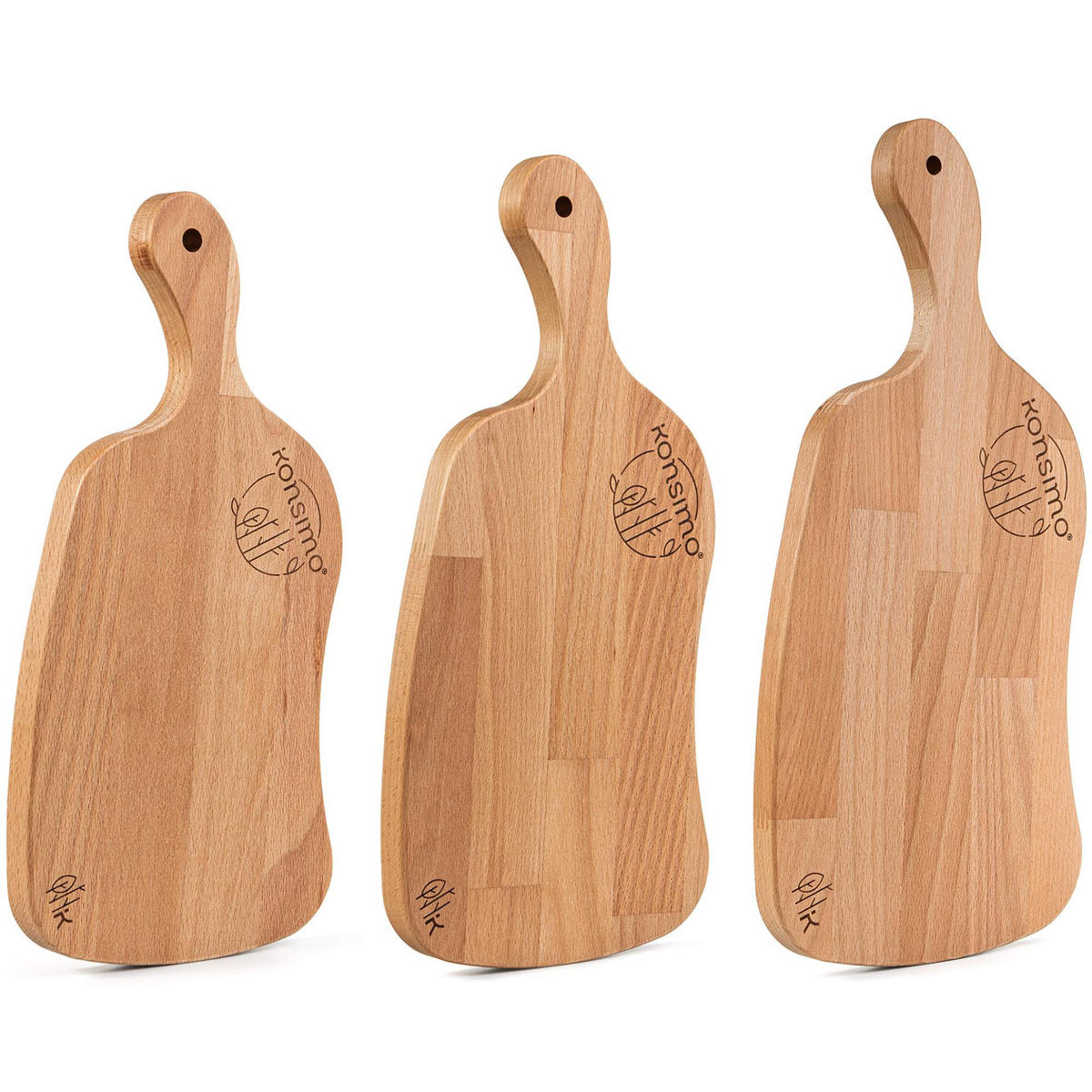 SCHNEIDEBRETT Holz Buche geölt LIVO 3-tlg - Buchefarben, Holz (21/49cm) - KONSIMO®