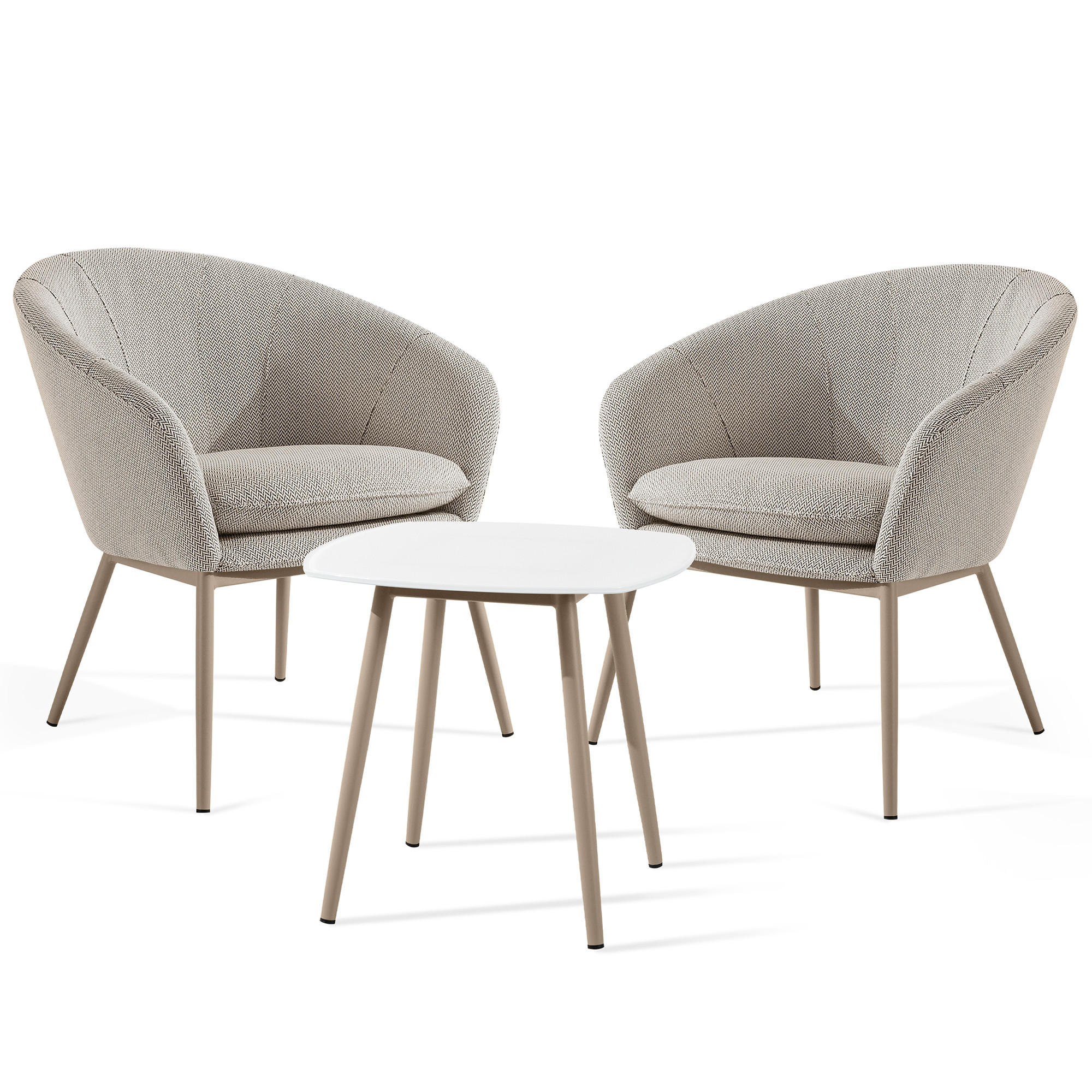 GARTENMÖBELSET SOLIS Gartenlounge-Set, - Braun, Textil/Metall - KONSIMO®