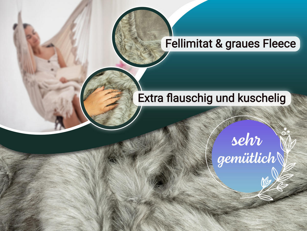 KUSCHELDECKE, 100% Polyester - Grau, Textil (150/200cm) - Zollner