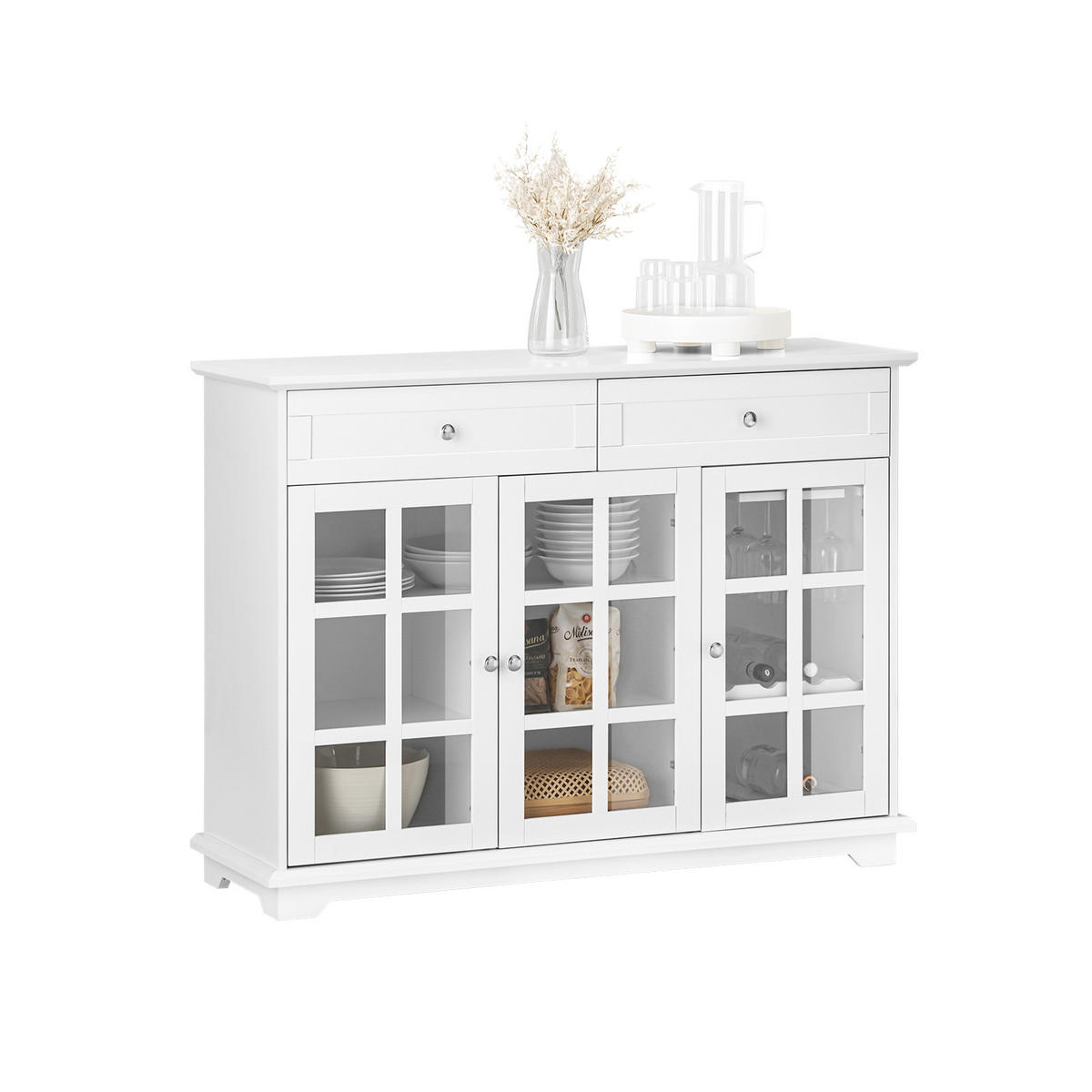 VITRINE Weiß - Weiß, Holz/Holzwerkstoff (119/90/40cm) - SoBuy