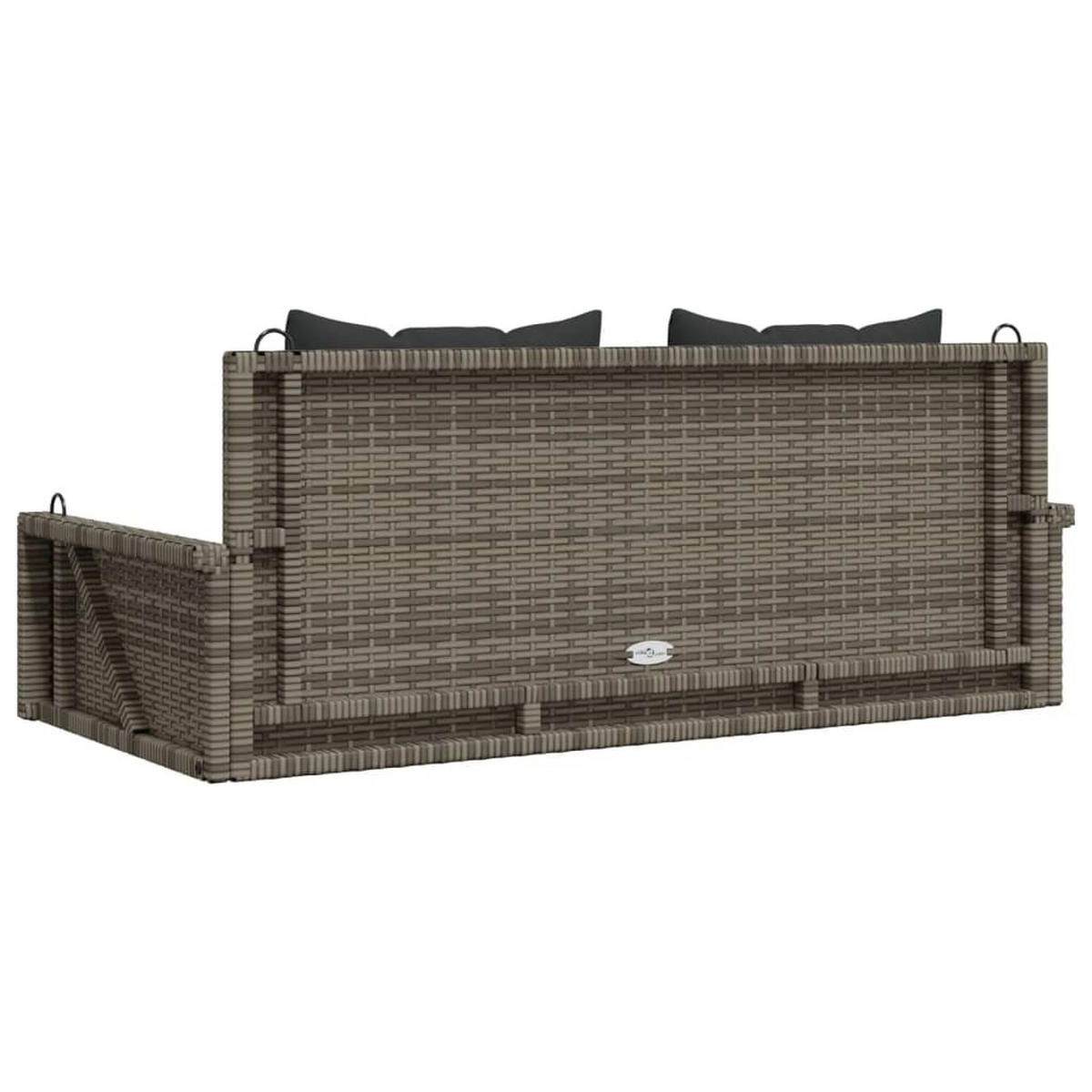HÄNGEBANK Mit Kissen Grau 119/56/48 Cm Poly Rattan - Grau, Kunststoff (119/48/56cm) - vidaXL