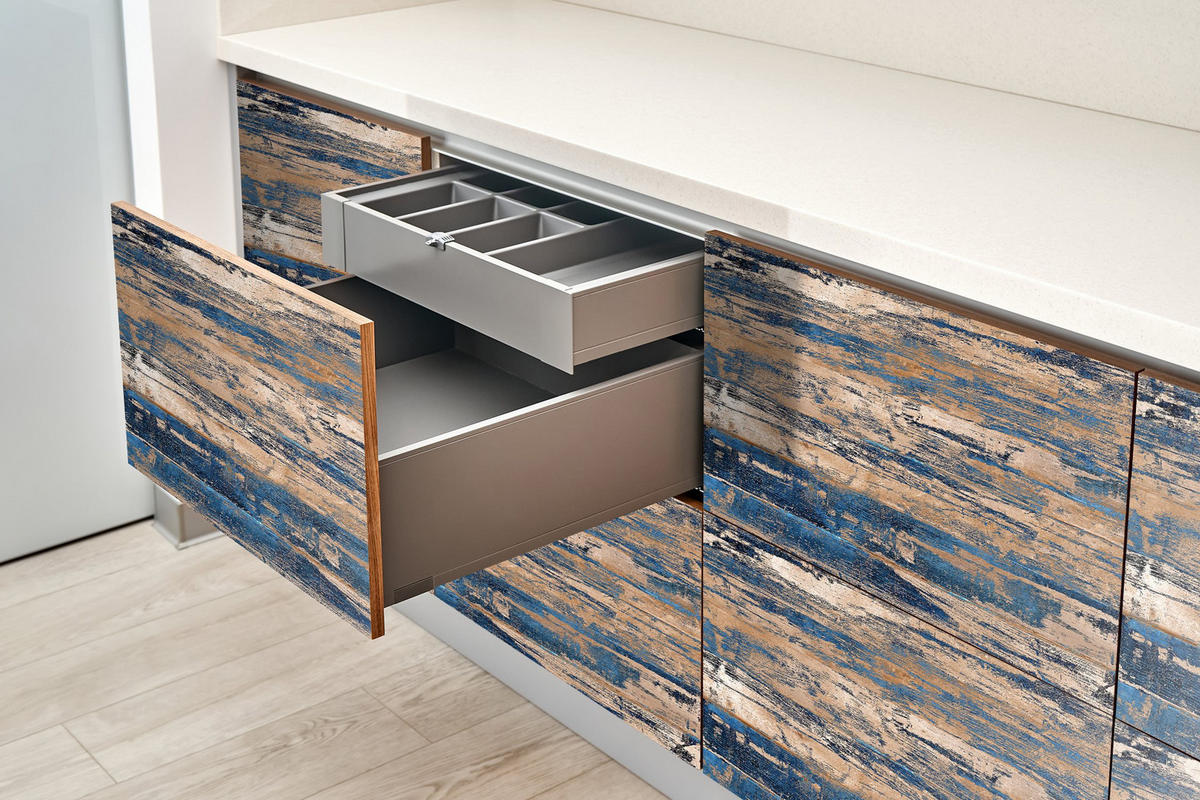 MÖBLAUFKLEBER 100x50 cm braun - Türkis/Braun, Kunststoff (100/50/0.1cm) - Wallfluent