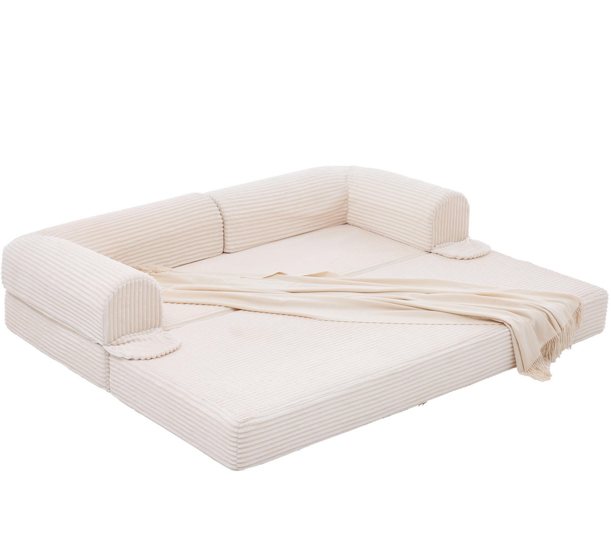 SCHLAFSOFA DE-35181 2-in-1 umwandelbar Beige - Beige, Textil (78/65/190cm) - ComfortXL