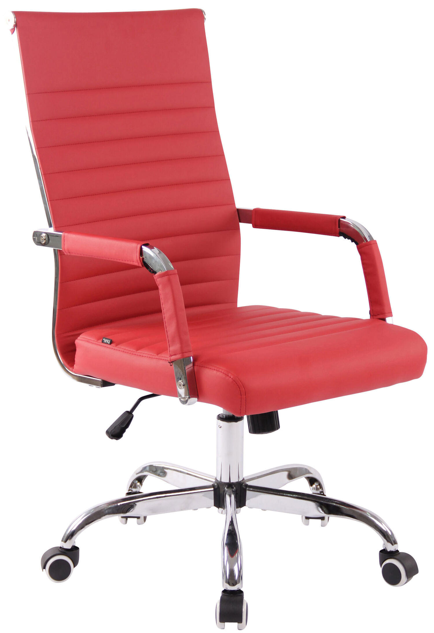 BÜROSTUHL Amadeus, Kunstleder Rot - Rot, Textil/Metall (51/106/63cm) - TPFLiving
