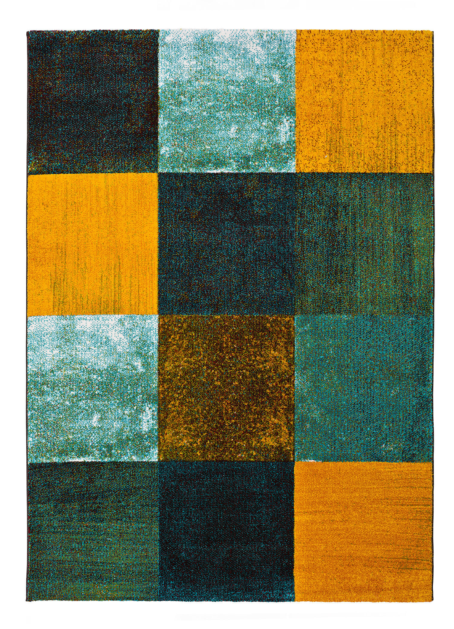 Atticgo Webteppich Mehrfarbig, Gelb, Grün, Blau 120x170 cm