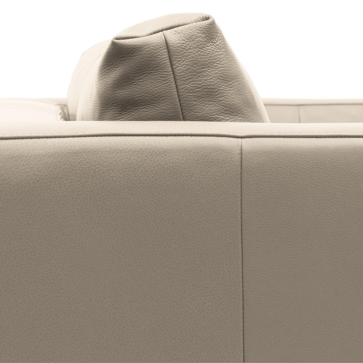 2-SITZER - Chromfarben/Creme, Leder/Metall (174/81/105cm) - home24