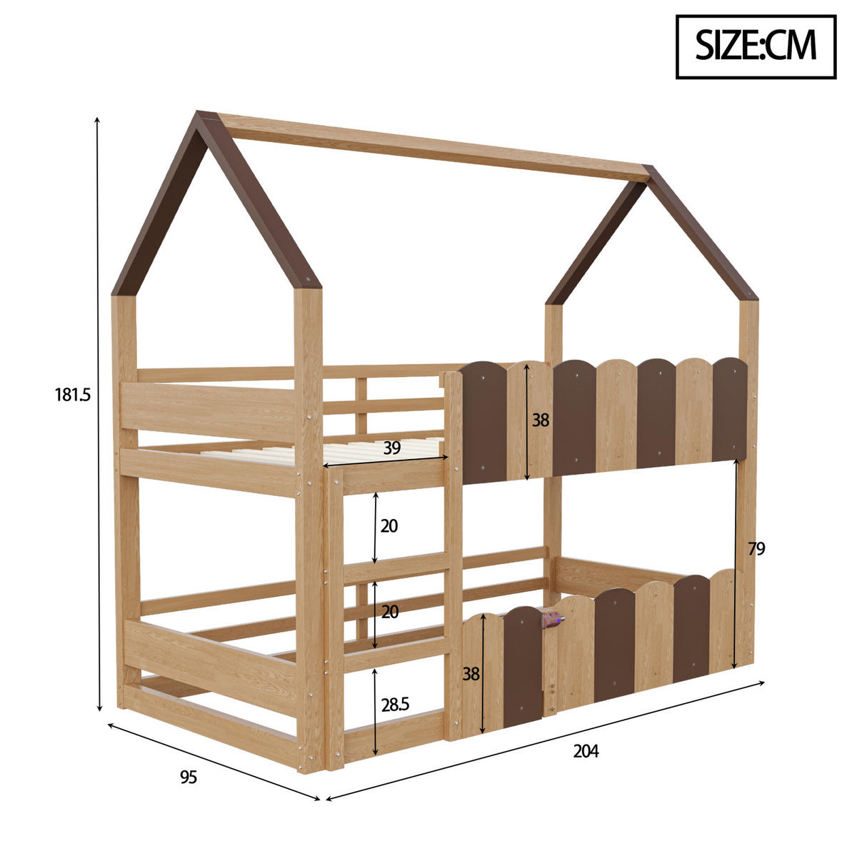 HOCHBETT Hausdesign 90/200 cm Naturholz mit Lattenrost - Naturfarben, Holz (90/200cm) - MIVRAY