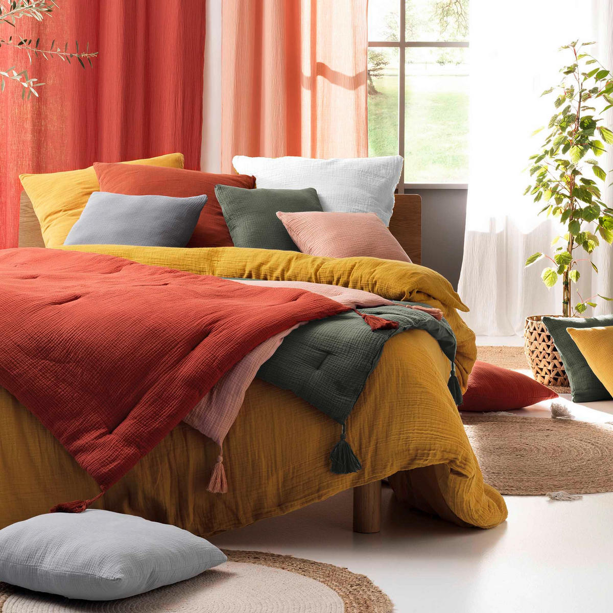 BETTWÄSCHE Angelia 240/220 cm - Gelb, Naturmaterialien (220/240cm) - Douceur d´intérieur