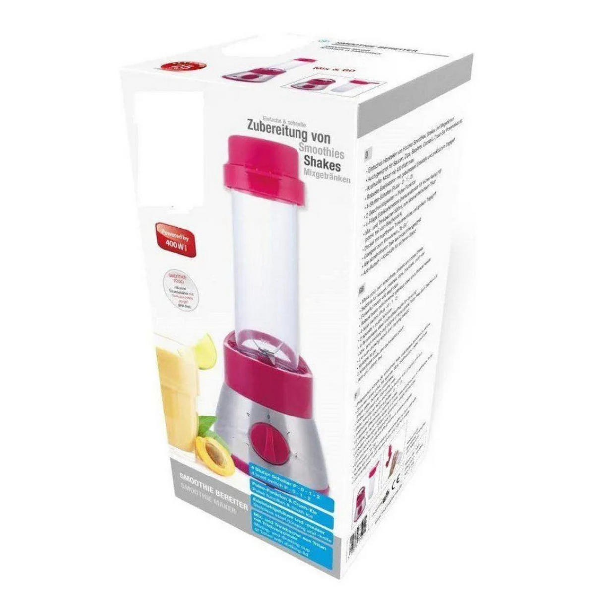 SMOOTHIE MAKER BL 7591 Pink 400W ToGo Mixer - Pink, Glas/Kunststoff (25/25/25cm) - Mia