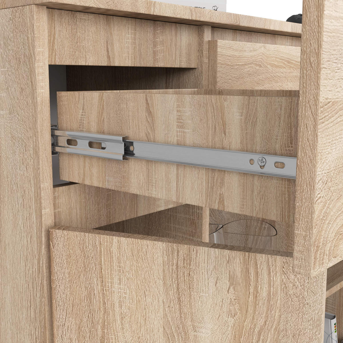 KOMMODE Sonoma Eiche 35x101x98 cm - Sonoma Eiche, Holzwerkstoff (101/98/35cm) - Akord