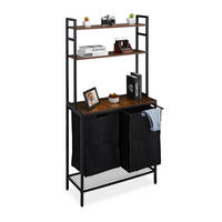 KOŠ na prádlo - různobarevná, kov/kompozitní dřevo (80/162/34cm) - Relaxdays