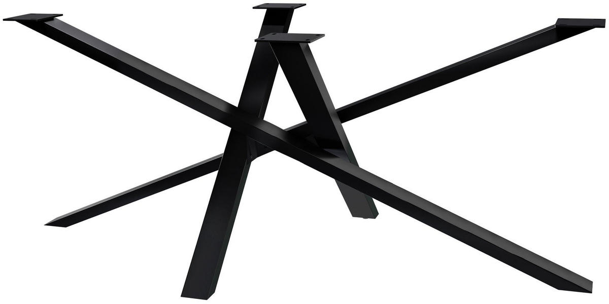 TISCHBEIN eckig 120/60/72 cm Metall Schwarz - Schwarz, Metall (120/72/60cm) - CLP