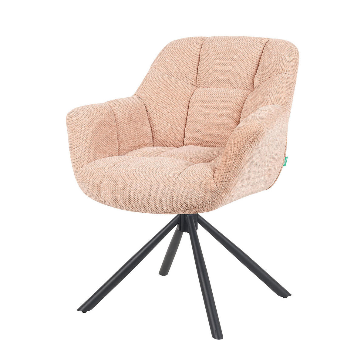 DREHSTUHL Mika-Luka 2er-Set - Schwarz/Rosa, Textil/Metall (65/81/66cm) - DUBI Möbel