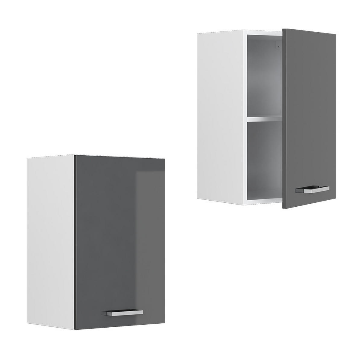 HÄNGESCHRANK R-Line Anthrazit Hochglanz 40 cm - Schwarz Hochglanz/Anthrazit, Holzwerkstoff (40/60/31cm) - Vicco