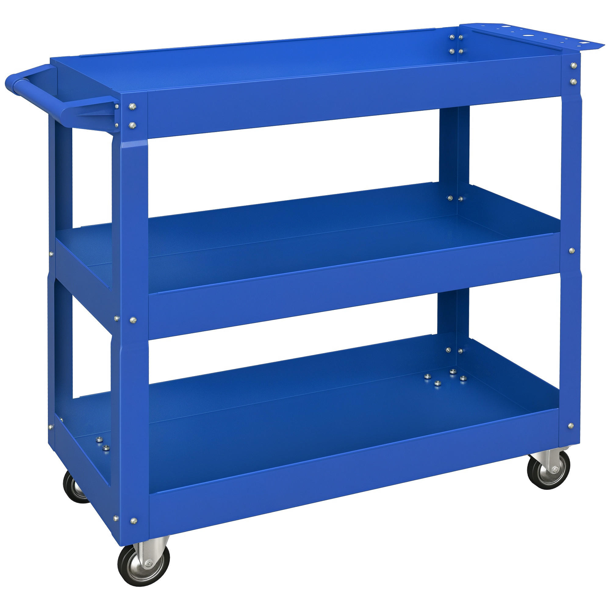 WERKSTATTWAGEN DE-18498 3 Etagen, 150 kg Tragfähigkeit Blau - Blau, Metall (35.3/76/83cm) - ComfortXL
