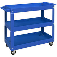 WERKSTATTWAGEN DE-18498 3 Etagen, 150 kg Tragfähigkeit Blau - Blau, Metall (35.3/76/83cm) - ComfortXL