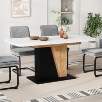 ESSTISCH Fenaro Weiß/Goldkraft Eiche 120 x 80 cm ausziehbar - Honigeiche/Weiß, Holzwerkstoff (80/120/77.3cm) - Vicco