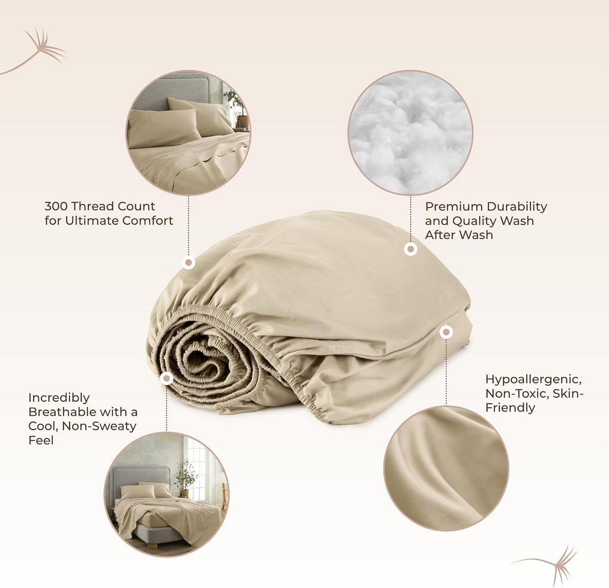 SPANNBETTLAKEN-160*200CM-HELLBRAUN - Hellbraun, Textil (160/200cm)