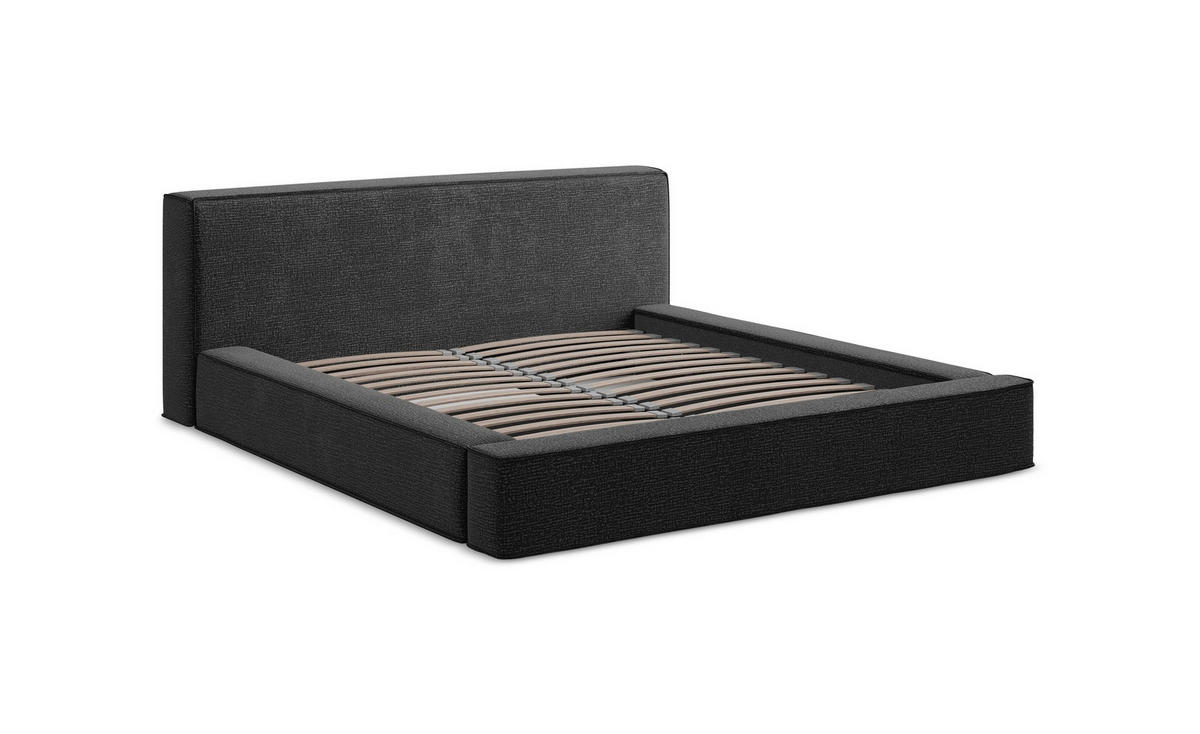 POLSTERBETT mit Bettkasten und Lattenrost 230x215 Orange - Terracotta/Schwarz, Kunststoff/Textil (180/200cm) - Makamii