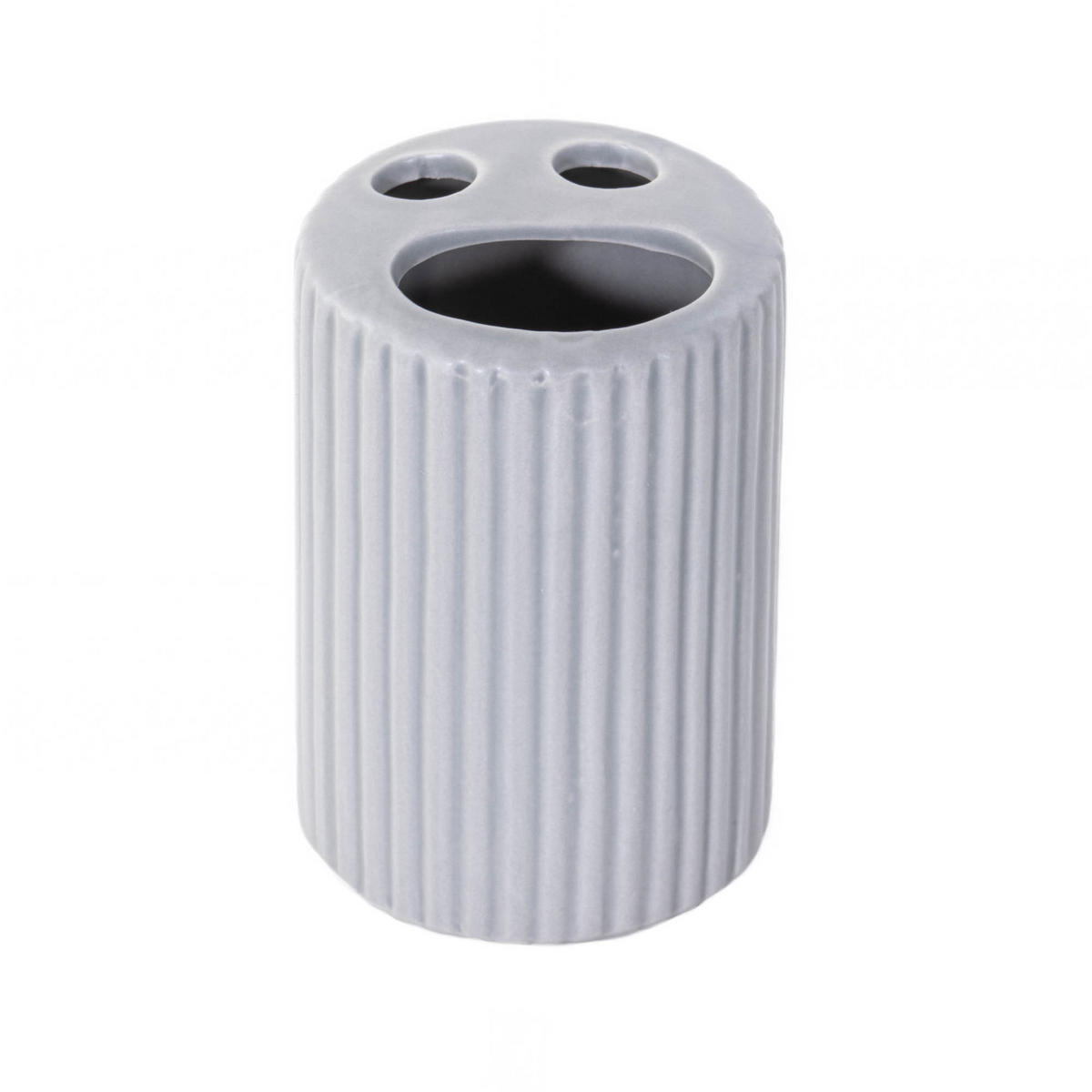 BADEZIMMERSET Keramik 4er-Set - Grau, Textil (21.5/8/24cm)