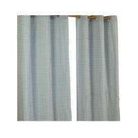 ÖSENVORHANG Vichy-Karo blickdicht 2er-Set, 117/137 cm - Blaugrau, Textil (117/137cm) - Homescapes