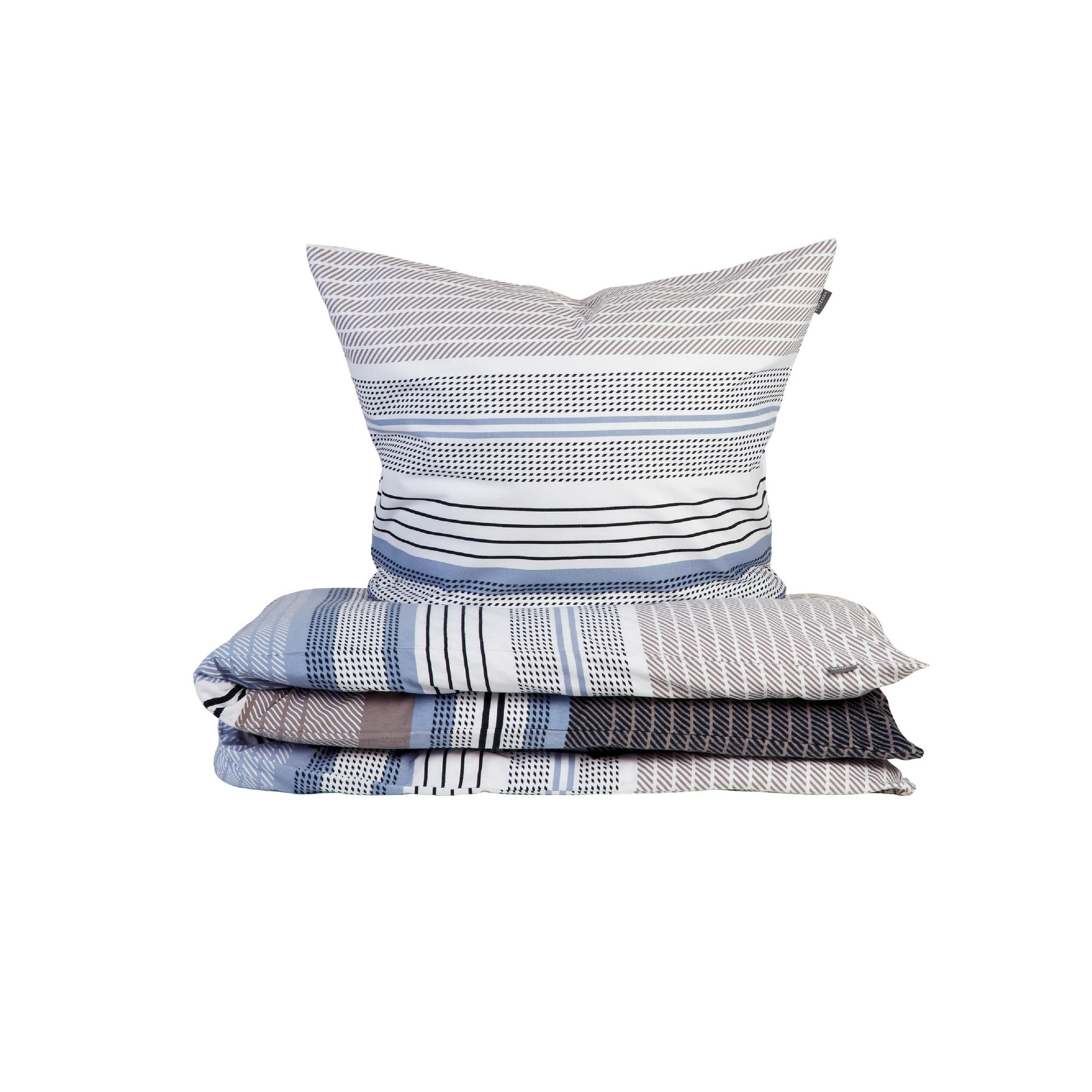 BETTWÄSCHESET Pino - Feinbiber - 2-teilig - 135 x 200 cm - Grau-Hellblau - Hellblau, Textil (135/200cm) - SCHIESSER