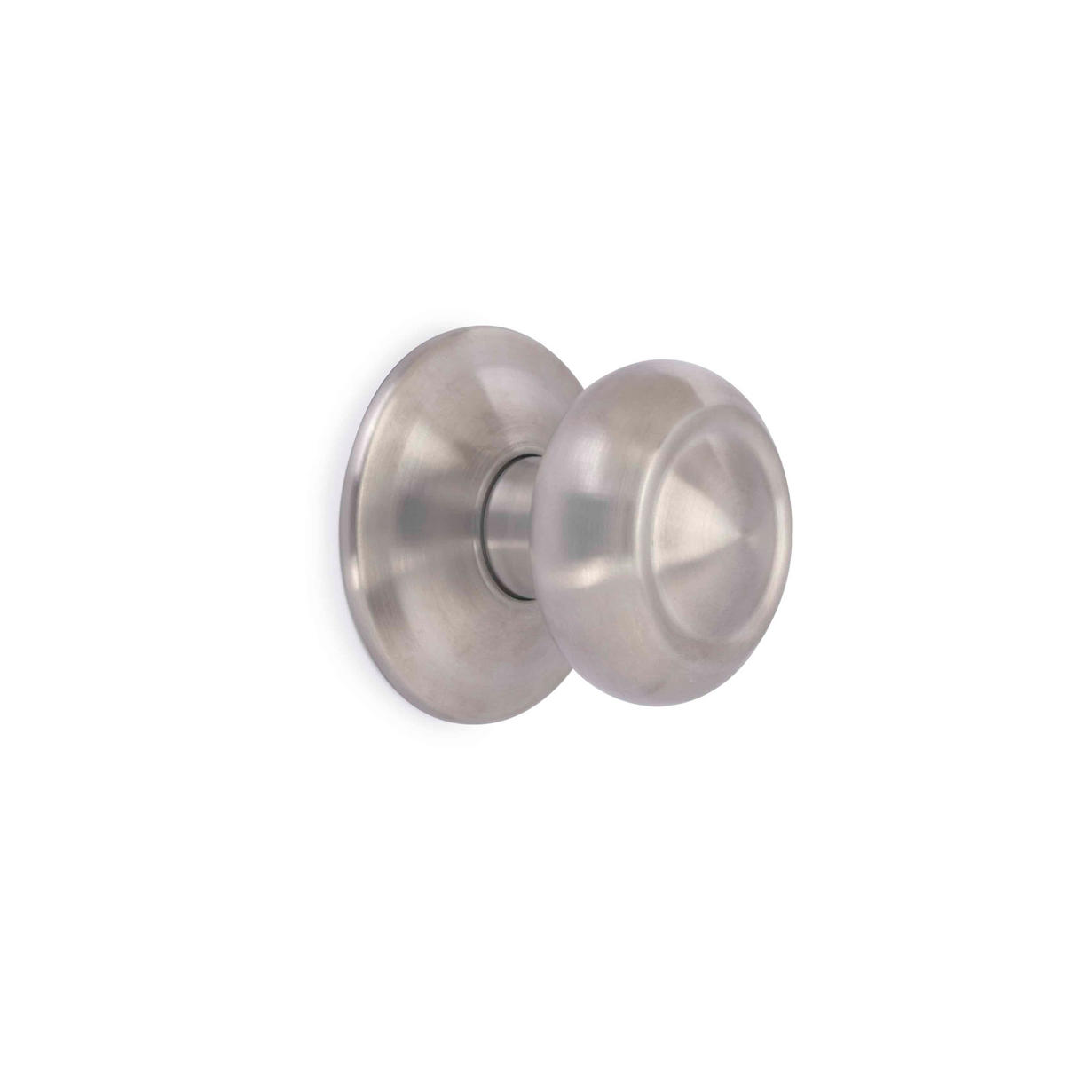 TÜRKNAUF für Haustür, Runder Bowler Fedora, D70mm, Türgriff für Haustür, Edelstahl, Nickel matt - Silberfarben, Metall (8.5/9/7.3cm) - EMUCA