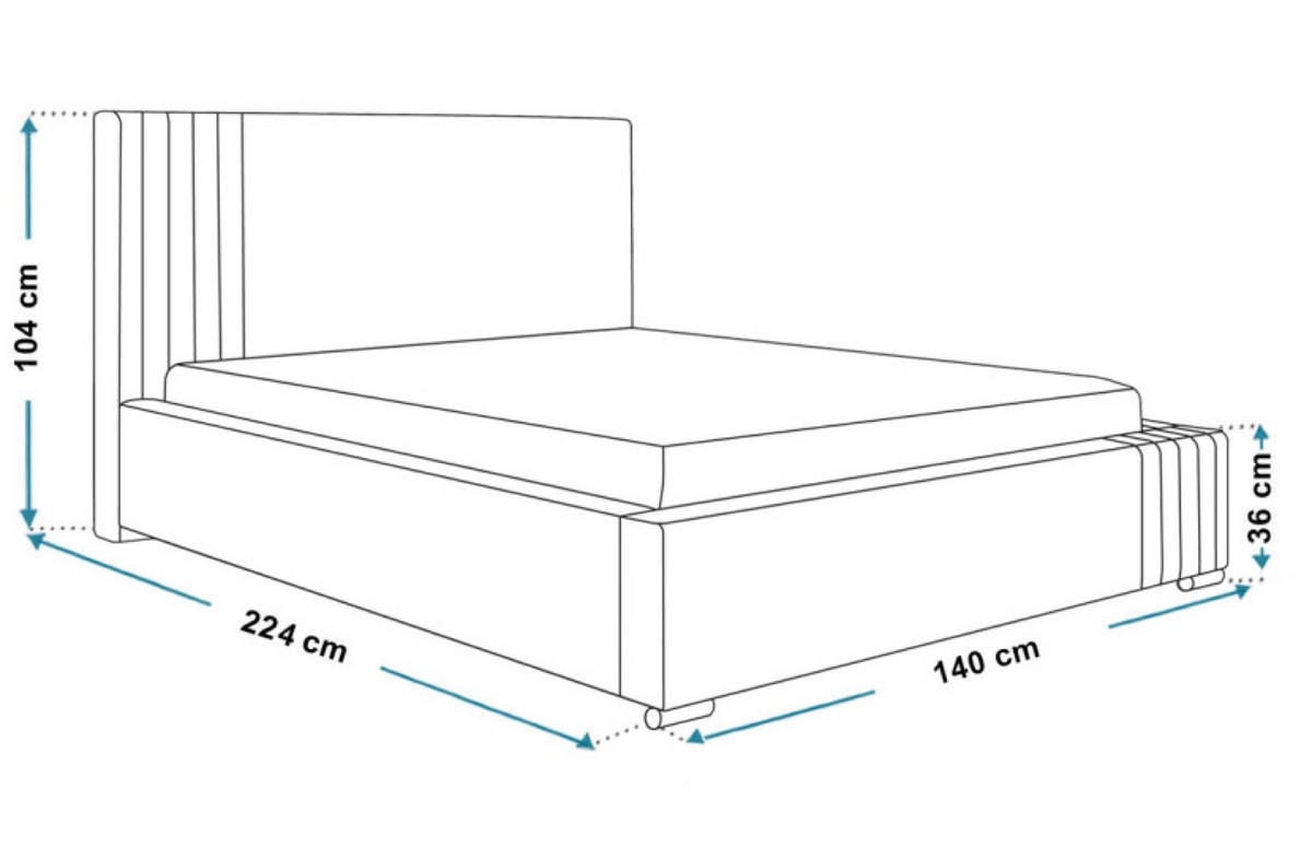 BETT Grau BEN 13 Tkanina Malmo 120x200 cm - Eichefarben/Schwarz, Textil (120/200cm) - Sepro Meble