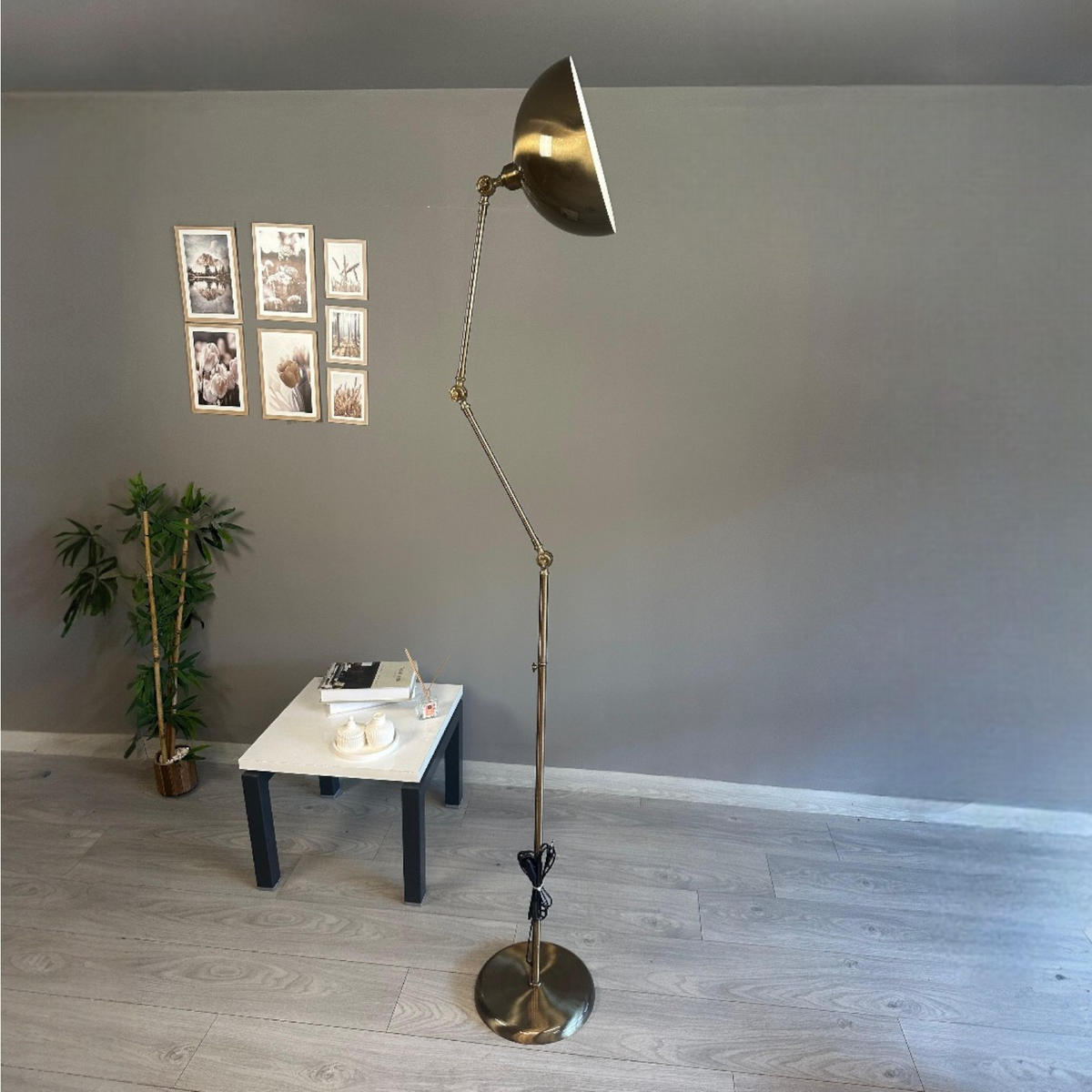 STEHLAMPE Raxon 165 Cm - Messingfarben, Metall (30/30/165cm) - Bamyum