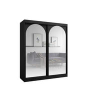 SCHIEBETÜRENSCHRANK MOSSA 180 / 215 / 65 cm in Schwarz / Schwarz - Schwarz, Holzwerkstoff (180/215/65cm) - Deine Möbel 24