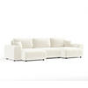 PANORAMASOFA Zanzibar Creme Samtstoff - Creme/Schwarz, Holz/Holzwerkstoff (325/79/144cm) - Maison de Reve