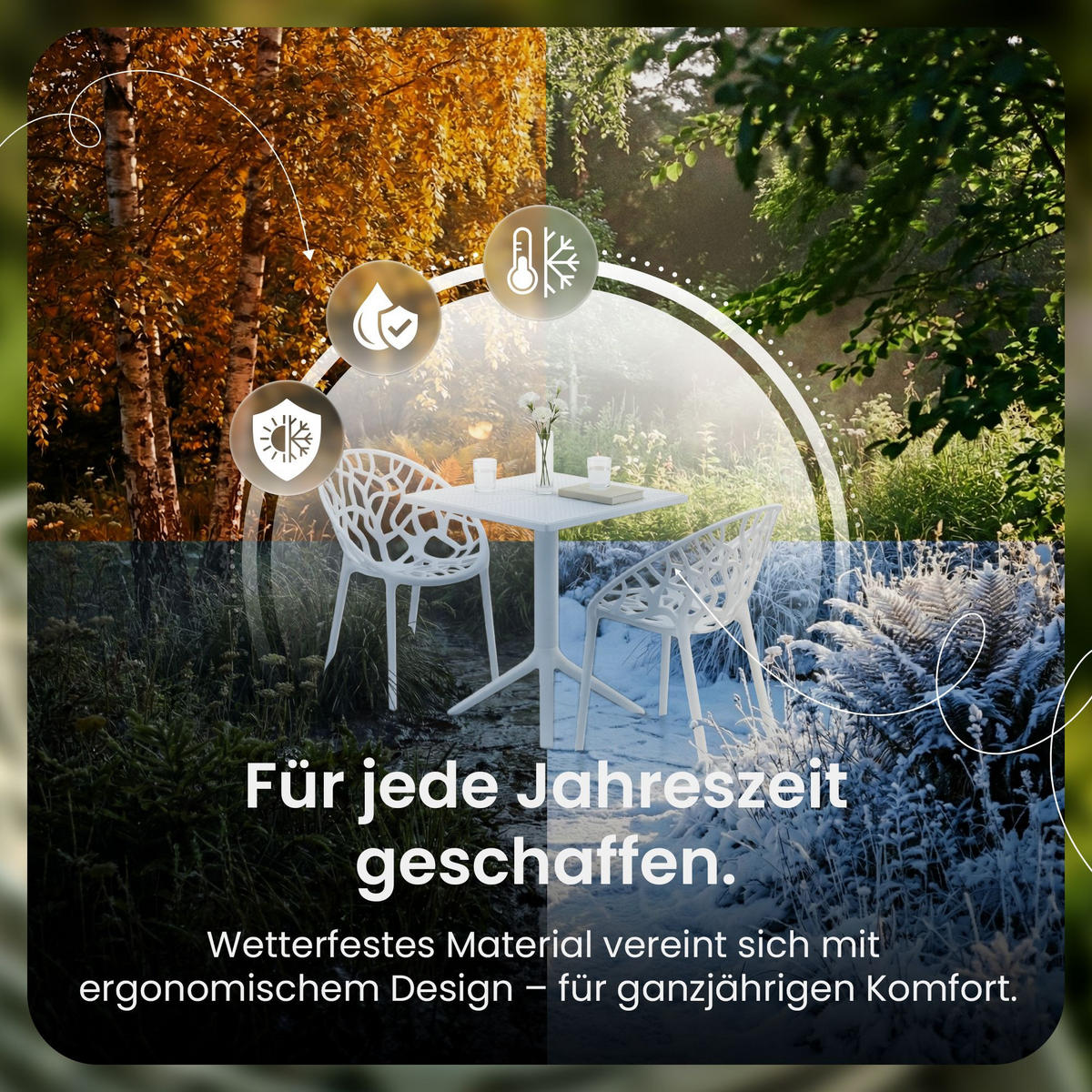 GARTENSITZGRUPPE 2 Kunststoff Weiß - Weiß, Kunststoff - CLP