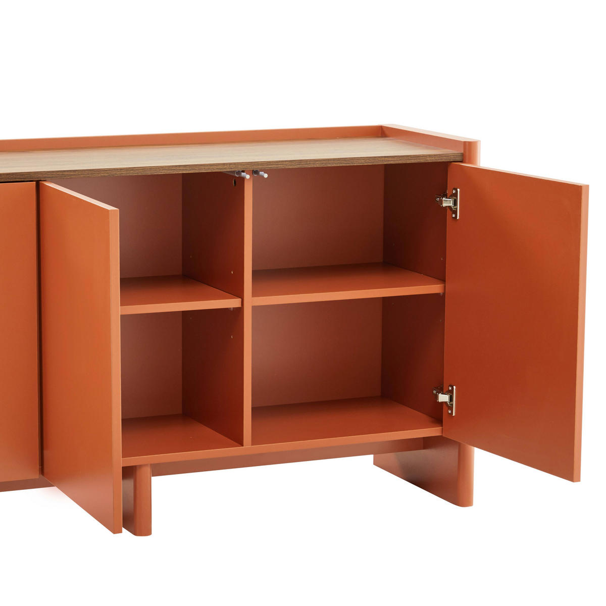 SIDEBOARD 140 cm, Ziegelrot - Rot/Orange, Holz (40/75/140cm) - Oviala