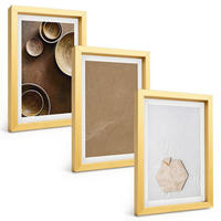 BILDER SET 3er Set - 20x30 cm Goldrahmen - Minimalistische Texturen und Farben - Goldfarben, Kunststoff (20/30cm) - TULUP