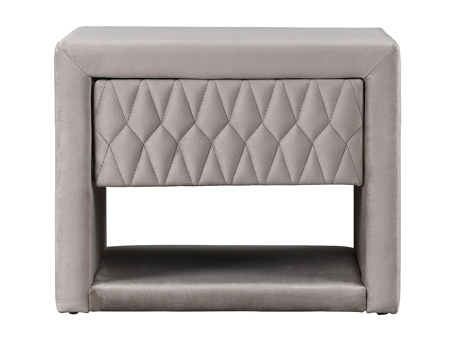 NACHTTISCH - 50 cmcm x 35 cmcm - Samt, Stoff - Beige - DANIELE - Beige, Textil (50/41/35cm) - Vente-Unique
