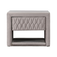 NACHTTISCH - 50 cm x 35 cm - Samt, Stoff - Beige - DANIELE - Beige, Textil (50/41/35cm) - Vente-Unique