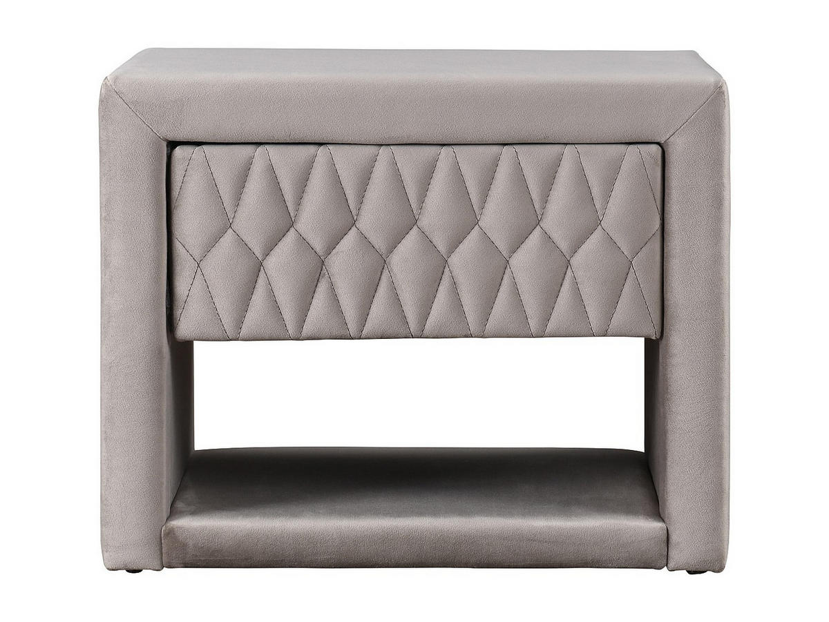 2ER-SET Nachttische DANIELE – 1 Schublade & 1 Ablage – Samt – Beige - Beige, Textil (50/41/35cm) - Vente-Unique