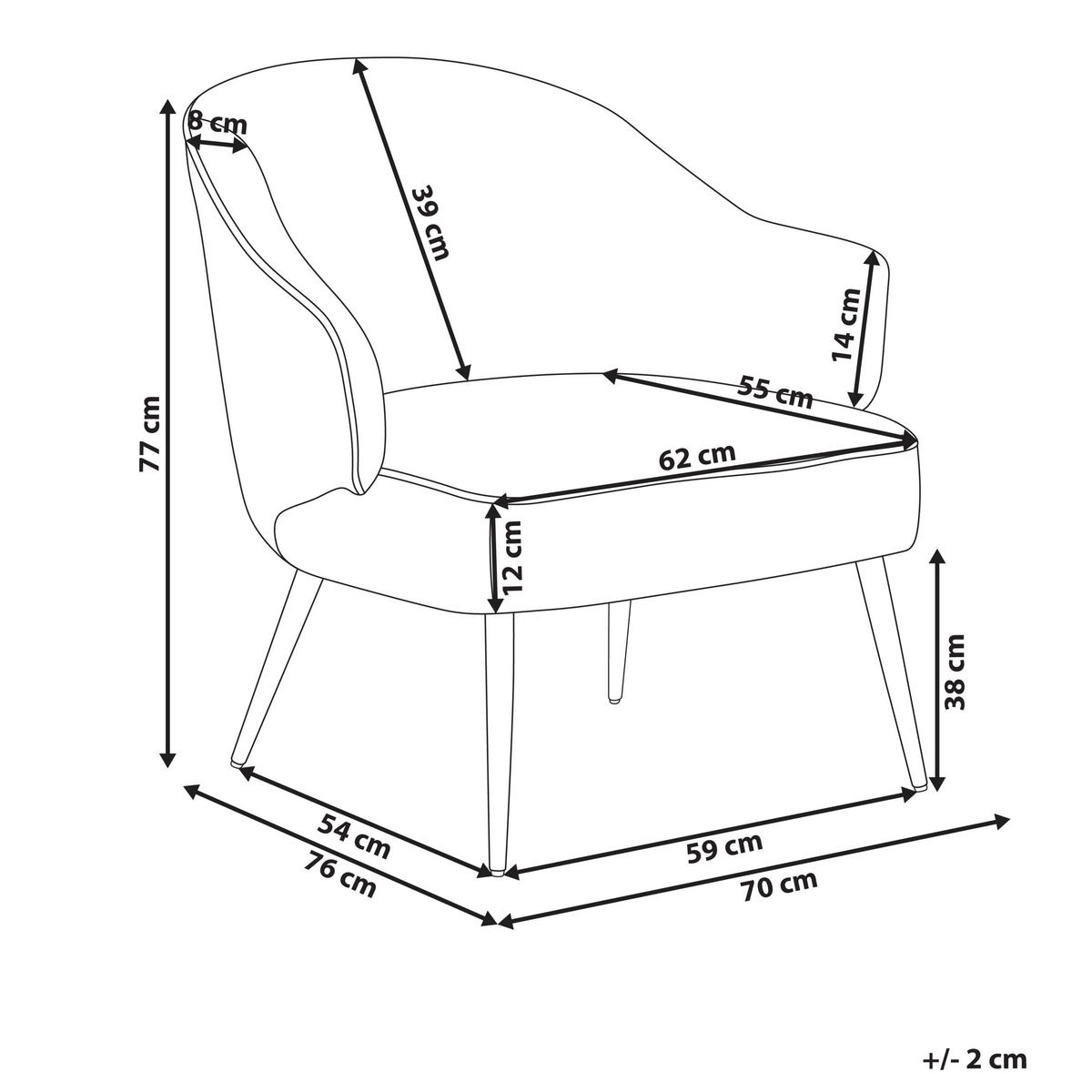 SESSEL Cremeweiß Kayla - Schwarz/Weiß, Textil (70/77/76cm) - Beliani