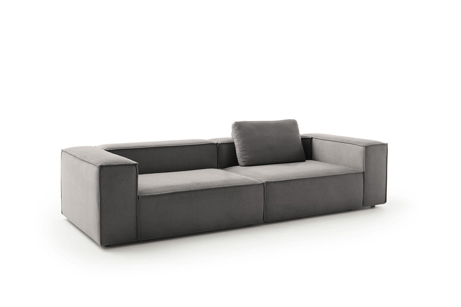 SOFA CARMO Anthrazit Cord - Anthrazit/Schwarz, Kunststoff/Textil (306/68/118cm) - KAWOLA