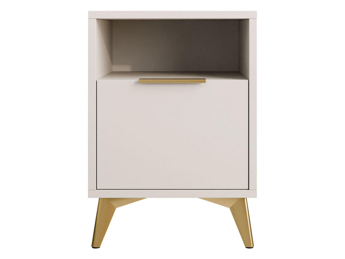 NACHTTISCH Xylix 1SZ - Beige/Goldfarben, Holzwerkstoff/Metall (44/60/40cm) - MIRJAN24
