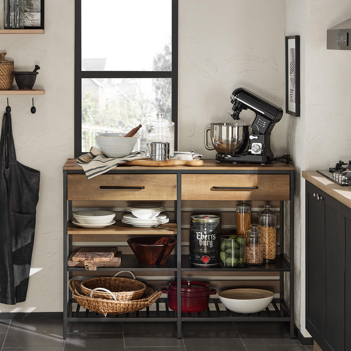 KÜCHENINSEL Vintage Braun - Braun, Holz/Holzwerkstoff (120/91/45cm) - SoBuy