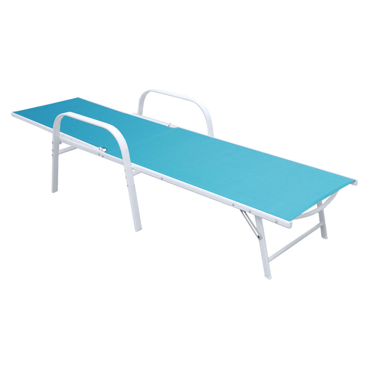 SONNENLIEGEN Sardinia Blau und weiß 2er-Set - Blau, Kunststoff (60.5/87.5/192.5cm) - Happy Garden