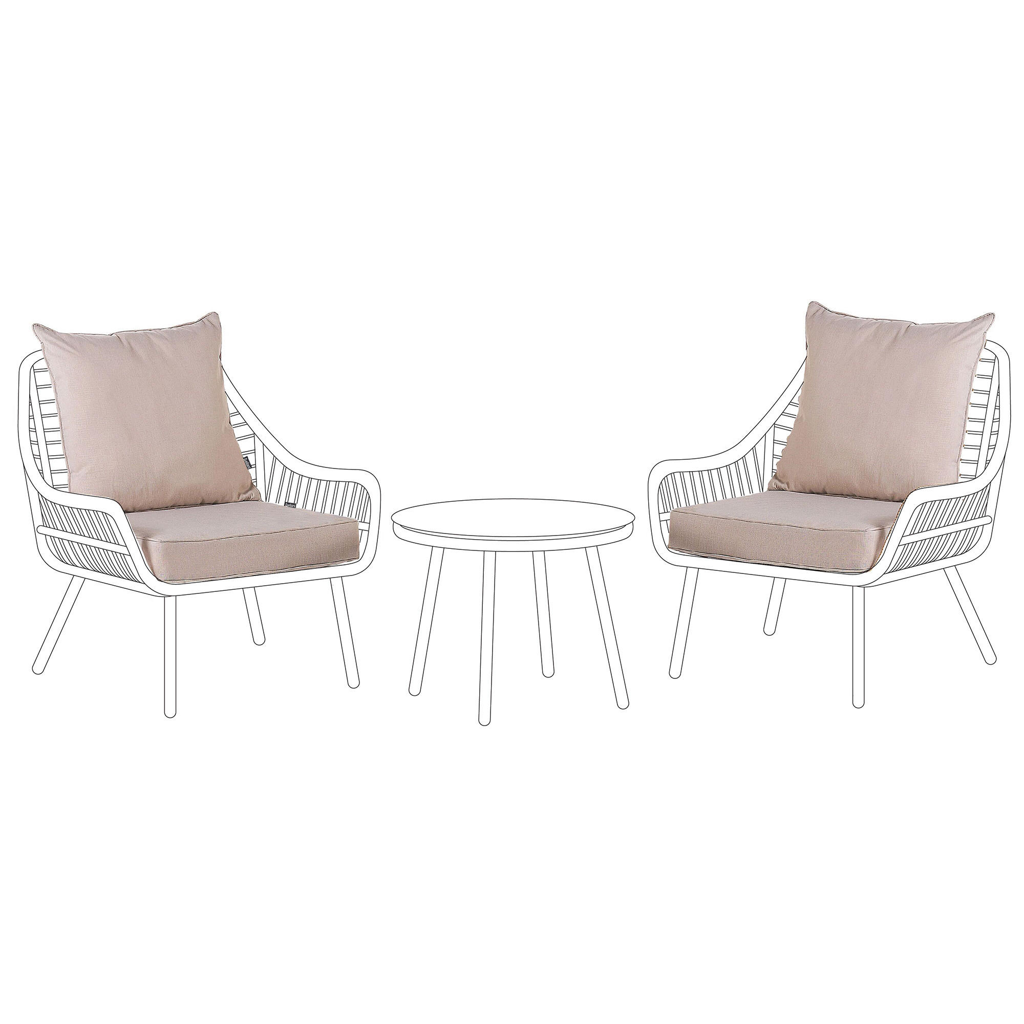 OUTDOOR-KISSENBEZUG Set Beige Laureto - Beige, Textil (56/52cm) - Beliani