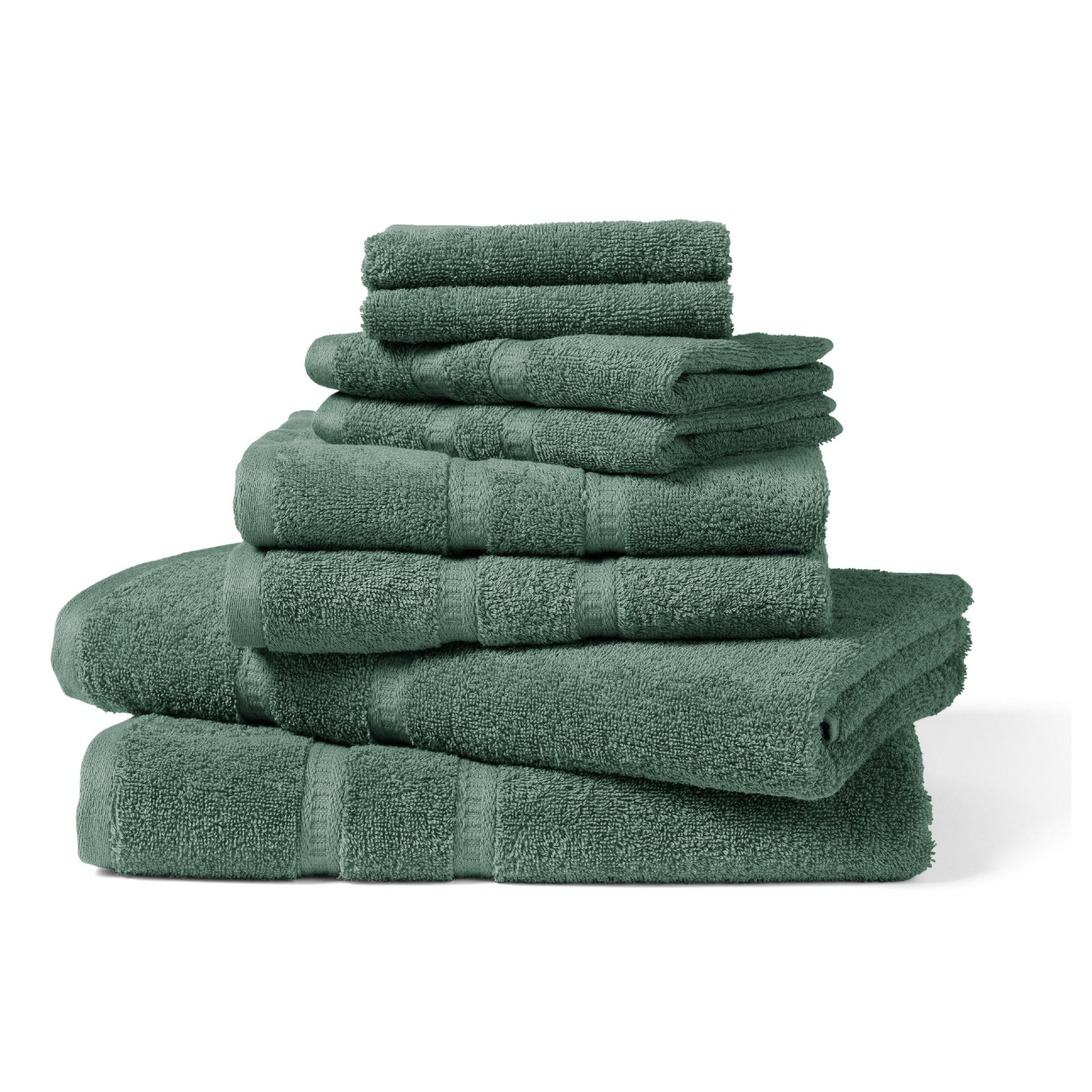 FROTTIERSET Las Palmas - 8-teilig - Seegrün - Grün, Textil (50/100cm) - SCHIESSER